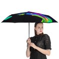thumbnail image 4 of POBUDS Windproof Automatic Umbrella – Steel-Carbon Fiber Frame, UV-Blocking Black Coating Inside, Auto Open/Close - Liquid Marbling Paint Background, 4 of 8