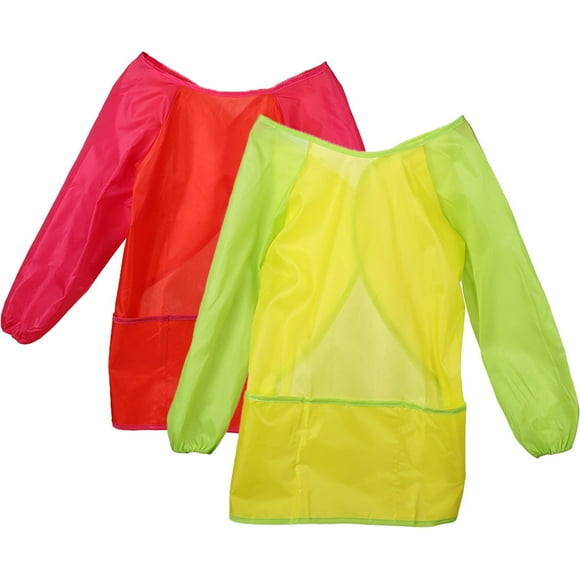 2 Pack Kids Art Smocks Toddler Smock Waterproof Artist Painting Aprons