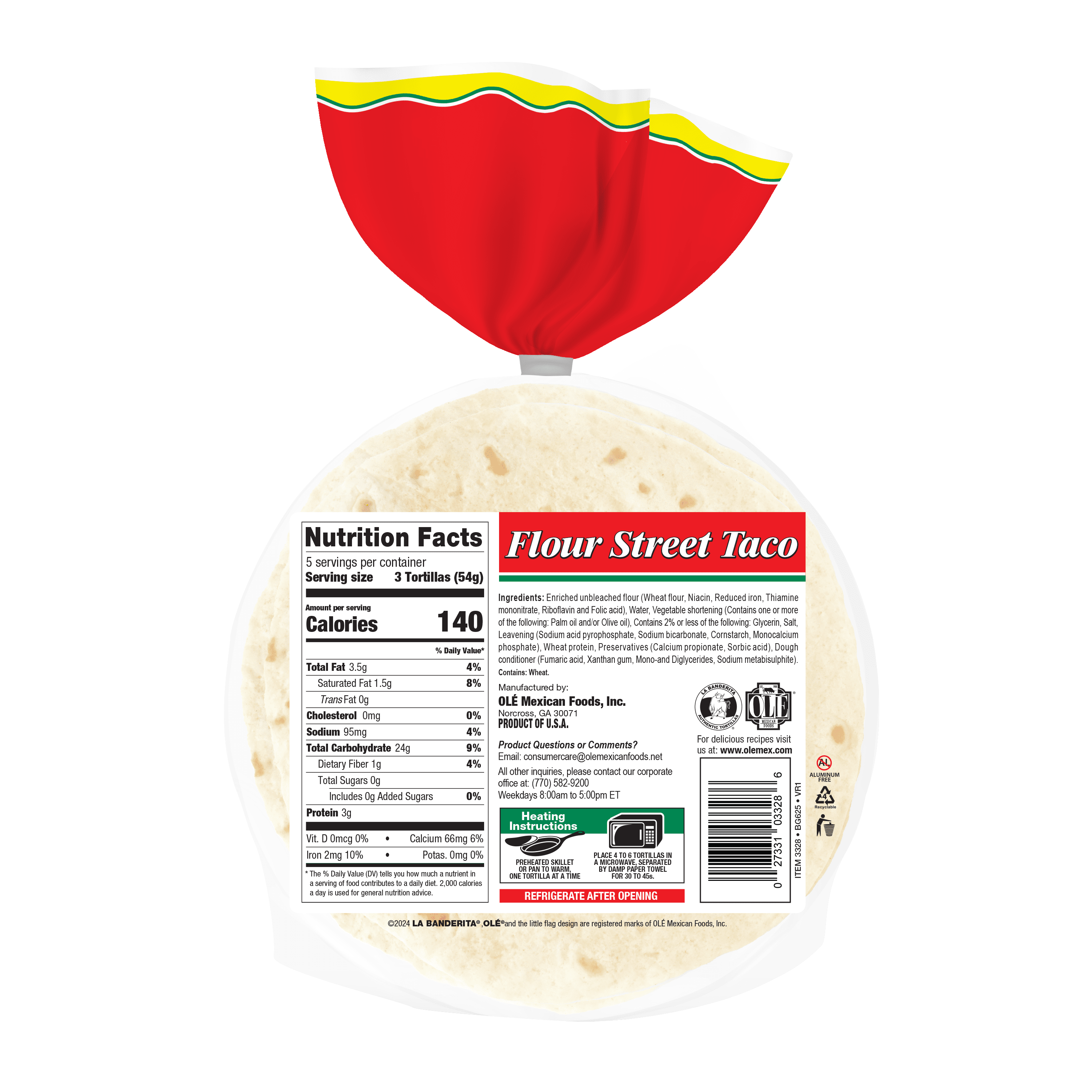 La Banderita Street Taco Thin Flour Tortillas, 10.1 oz, 16 Count