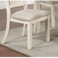 thumbnail image 6 of Contemporary 6pc Dining Set White, Walnut Dining Table w 6x Chairs Slats Back Beige Cushion Seats Kitchen Dining Room Furniture, 6 of 11