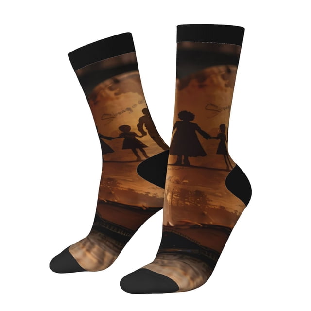 Balery Vintage Family History Book Calcetas Largas con Estampado para Hombre y Mujer – Suaves y Transpirables, Talla Única (US 5-11)