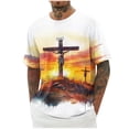 thumbnail image 2 of YTCAMLO Plus Size Easter Shirts for Men Casual Cross Jesus Graphic T Shirts Short Sleeve Workout Tees Quick Dry Christian Tops L, 2 of 5
