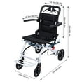 thumbnail image 2 of Lightweight Wheelchair for Adults, Portable Transport Wheelchair Lightweight Foldable Carbon Steel Frame with Hand Brakes, Compact Folding Wheel Chair for Seniors Travel Mobility Support 220lbs, 2 of 10