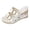 White, variant on Womens Double Buckles Wedge Dressy Slides Sandals 2026 Trendy Casual Studded Espadrilles Platform Chunky High Heels Dress Slip on Summer Shoes for Ladies White Size 9.5