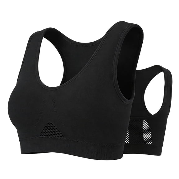 yillto 2 Pack Womens Sport Bra Racerback Workout Yoga Bras Seamless Breathable Running Athletic Bralette