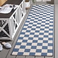 thumbnail image 2 of SAFAVIEH Courtyard Talbot Checkered Indoor/Outdoor Runner Rug, Blue/Beige, 2'3" x 8', 2 of 12