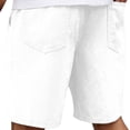 thumbnail image 4 of pstuiky Hombres bajos, Pantalones cortos de verano para hombre, de color liso, informales, con cordón ajustable. Pantalones cortos cargo, 4 of 5