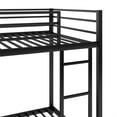 thumbnail image 6 of Metal Bunk Bed, Twin Over Twin Bunk Bed with Ladder and Safety Guardrail for Bedroom, Low Bunk Bed Frame for Kids Teens Adults, Space Saving Kid's Room Bed Frame, No Spring Box Needed, Black, 6 of 7