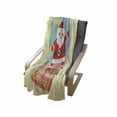 thumbnail image 4 of Christmas Soft Flannel Fleece Throw Blanket, Happy Dancing Santa and Smiling Star in a Snow Globe on Yellow Striped Rays, Cozy Plush for Indoor and Outdoor Use, 70" x 90", Multicolor, by Ambesonne, 4 of 6