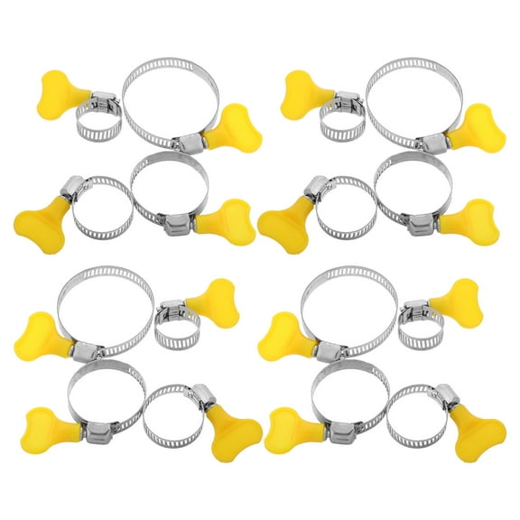 MLINS 16pcs Stainless Steel Hose Clamps With Thumb Screw Adjustable Hose Clamp Ideal For Plumbing Automotive And Machinery Application