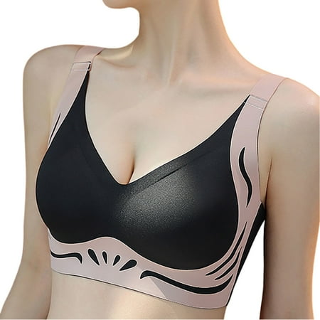 oqasdz Women Bras Wireless Bralette Seamless Smooth Comfort Wirefree Tank Top Gathering Yoga Sports Bra