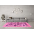 thumbnail image 3 of Ahgly Company Indoor Square Oriental Pink Modern Area Rugs, 8' Square, 3 of 4