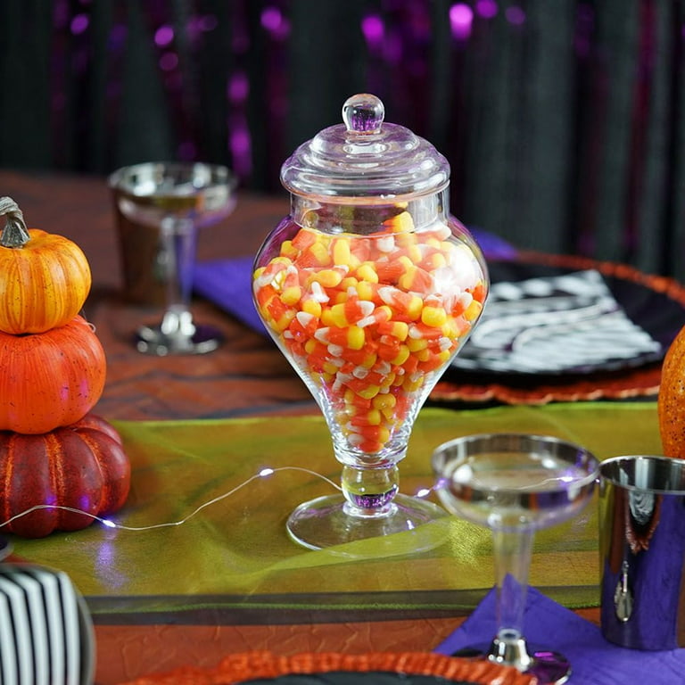 FSSTAM Clear Plastic Candy Jars with Lids, Death By Candy Halloween Jar  with Lid for Candy Buffet, Party Table, Office Desk, Small Decorative  Cookie Jars Storage, 2 Ct(with Exclusive FSSTAM Booskie) 