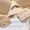 thumbnail image 4 of Gymayou Women Strapless Invisible Push Up Bra No Slip Clear Backless Padded Adjustment Bra Front Back Hook Closure Full Cup Smooth Seamless Lingeries Khaki 2XL, 4 of 7
