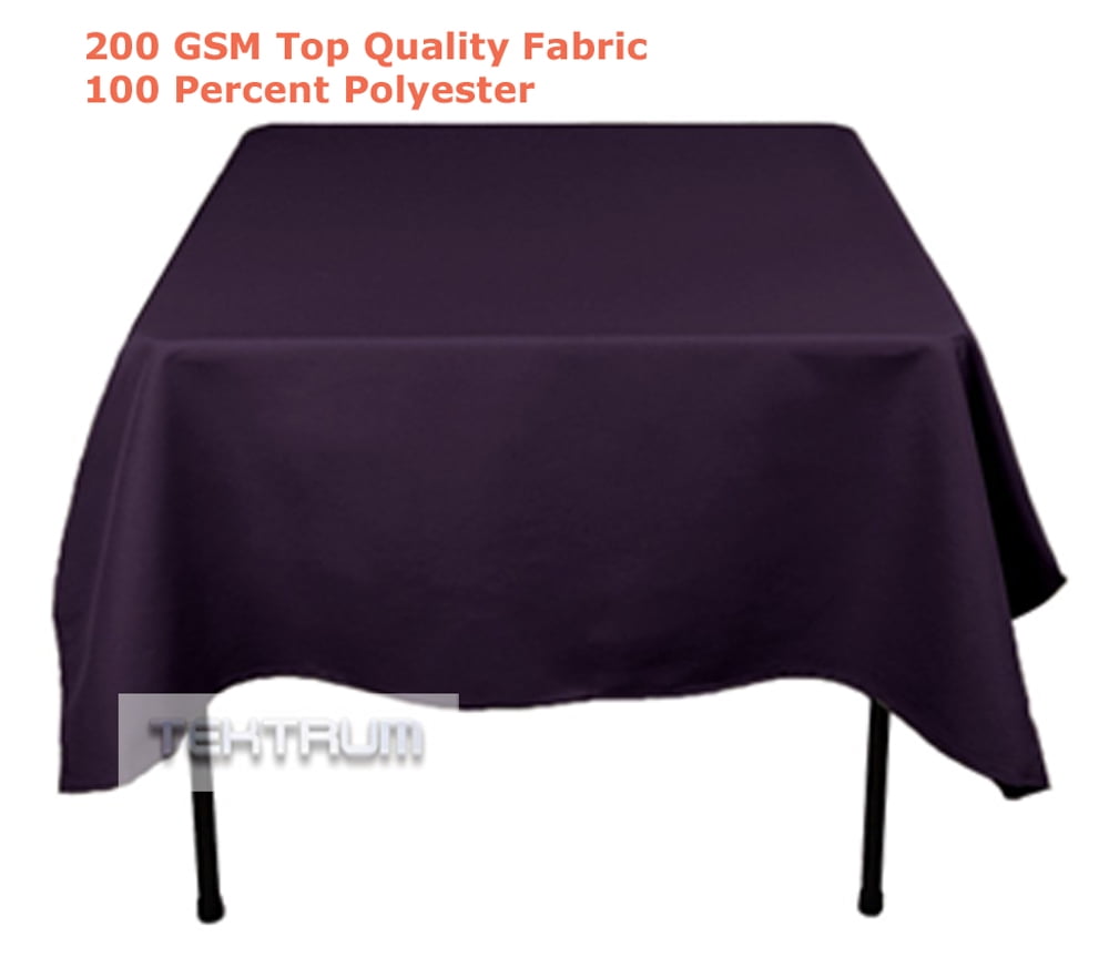 TEKTRUM 70 X 70 INCH 70"X70" SQUARE POLYESTER TABLECLOTH - EGGPLANT ...