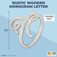 thumbnail image 2 of Unfinished Wooden Monogram O Alphabet Decorative Letters, Rustic Wall Hanging Craft Home Decor, 13", 2 of 4