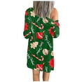 thumbnail image 4 of Lenago Women's Christmas Cardigan Santa Claus Print Cardigan Long Sleeve Cardigan Sweater Coat, 4 of 5