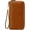 Brown., variant on Women's RFID Blocking Leather Wallet - Large Capacity Double Zip Around Clutch with Wristlet,Secure Travel Purse and Phone Holder