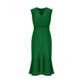 thumbnail image 3 of Women Midi Cocktail Dresses V Neck High Low Formal Party Evening Wedding Guest Dresses, 3 of 4