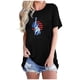 thumbnail image 1 of Tops Cortos para Mujeres Bandera de Moda Impresa Cuello Redondo, Camiseta de Manga 3/4 para Uso Diario, Casero Y Cómodo, 1 of 4