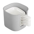thumbnail image 2 of Wmhnj Juego de 6 platos apilables para condimentos con estante de almacenamiento, capacidad de 200 ml cada uno, plstico apto para alimentos para salsas, aperitivos y ollas calientes. Organizador, 2 of 8