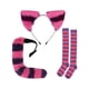 thumbnail image 5 of Conjunto de disfraz de gato, calcetines de gatito, diadema, pinza para el pelo de animal, disfraz de cosplay, orejas y cola Fucsia, 5 of 9