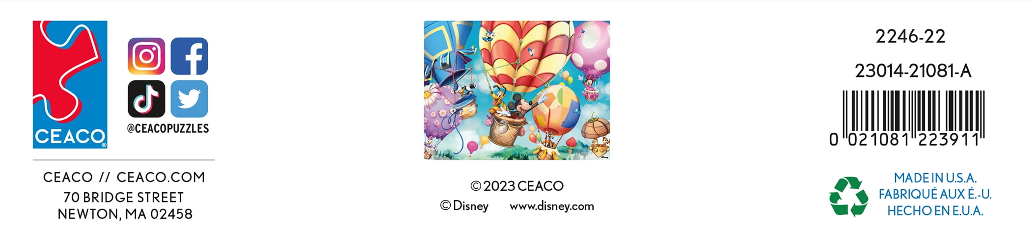Ceaco Disney Mickey and Friends Hot Air Balloon 300-Piece Interlocking Jigsaw Puzzle for Children Ages 12+
