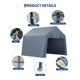 thumbnail image 4 of QinaQin Bodega portátil de 10x10 pies para exterior, garaje tipo carpa impermeable con puerta enrollable para auto, moto, herramientas o equipo de jardín, 4 of 8