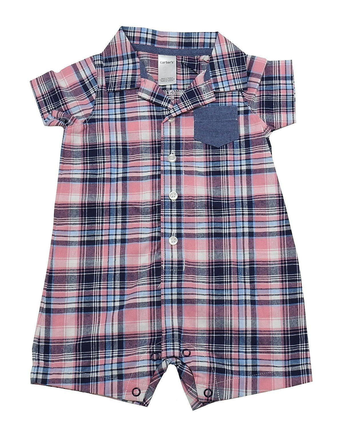 plaid romper baby boy