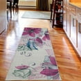 thumbnail image 2 of Flowers Decorative Rug, Buds Leaf at the top Left Corner Season Celebrating Theme Illustration, Quality Carpet for Bedroom Dorm and Living Room, 6 Sizes, Fuchsia White, by Ambesonne, 2 of 2