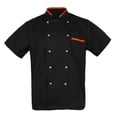 thumbnail image 2 of Chaqueta de chef unisex de manga corta, ropa de camarero, cocina Negro XXL, 2 of 9