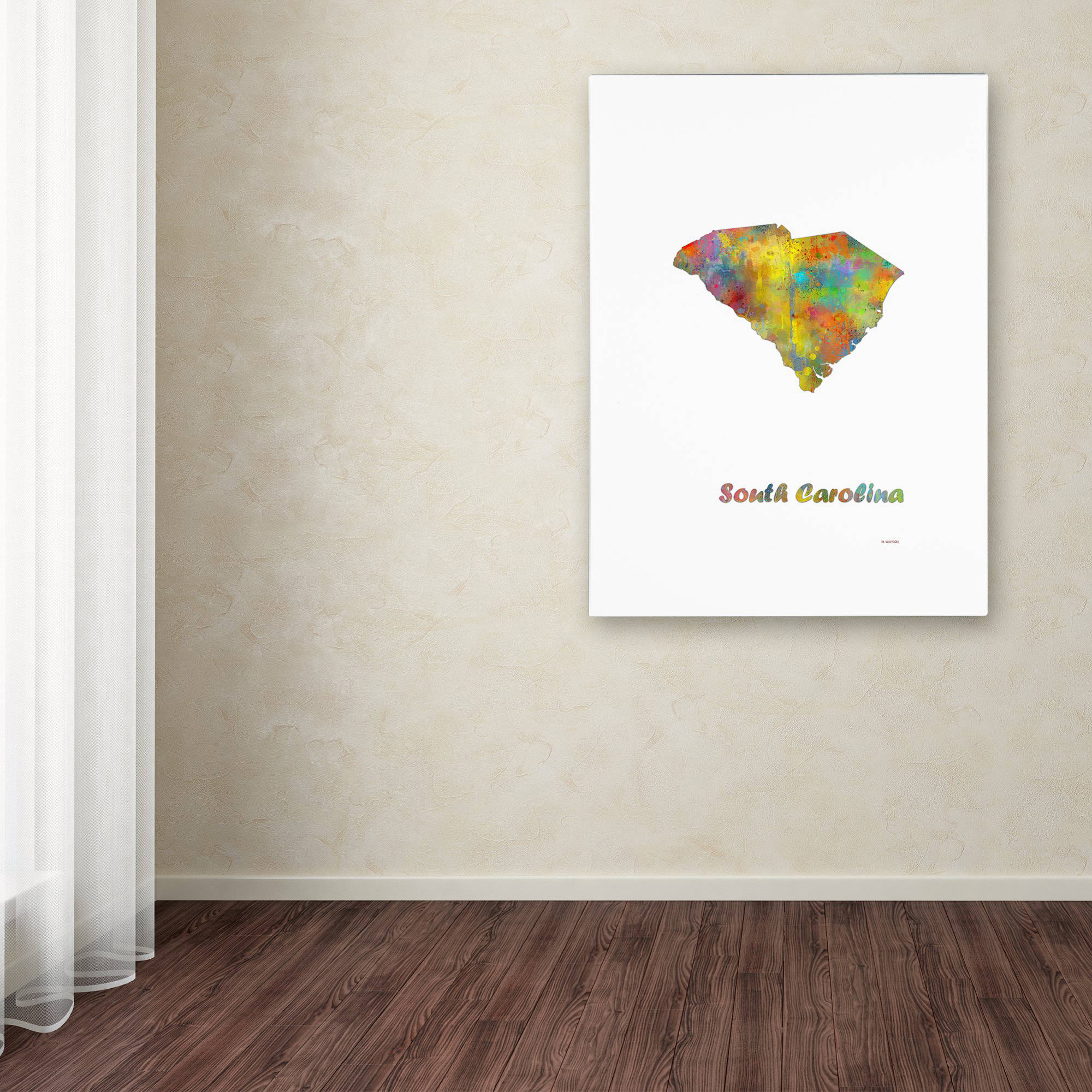 Trademark Fine Art "South Carolina State Map-1" Canvas Art by Marlene Watson