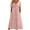 Pink, variant on Dvprdro Womens Summer Dress with Tie Fashion Casual Loose Solid V Neck Short Sleeve Hollow Pleated Flowy Beach Sun Midi Dress with Pockets for Women