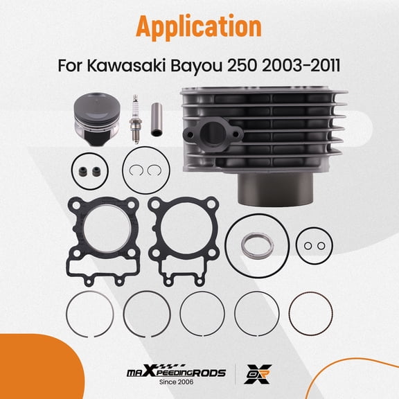maXpeedingrods Cylinder Piston Rebuild Kit for Kawasaki Bayou 250 2003-2011 Replacement 11005-1965 13002-1004