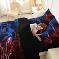 thumbnail image 5 of Manfei Racing Car 7-Piece Twin Bedding,Abstract Geometric Hexagonal Pattern Bedding Comforter Set,Red Blue,Black Reversible, 5 of 7