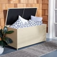 thumbnail image 3 of SAFAVIEH Oliveira Outdoor Patio Cushion Box, Beige/White, 3 of 14