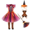 thumbnail image 4 of LIIPEE Girls Halloween Costumes Kids Dresses With Accessories Witch Fancy Dress Up Clothes 5 Piece,7-8 Years, 4 of 9