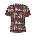 thumbnail image 6 of Vsdgher Forest Wild Mushroom Print Men's Dry Fit Mesh Athletic Shirts Moisture Wicking Tennis T-Shirt Tops, 6 of 9