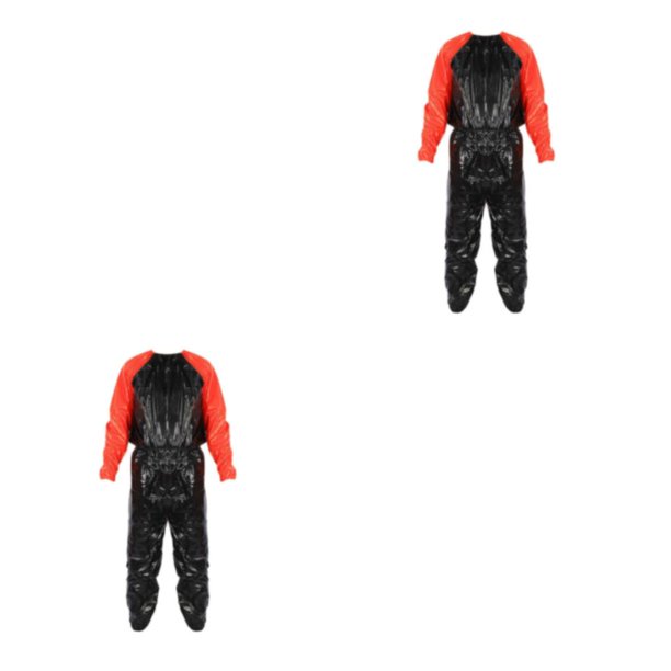 Yuarrent Traje de sauna ligero ejercicio gimnasio casa sudadera con capucha pantalones comodidad óptima rojo+negro M Rojo+Negro METRO 2Conjunto