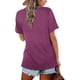 thumbnail image 3 of Camiseta Lunivop para mujer, cuello en V, manga corta, color coral S, 3 of 3