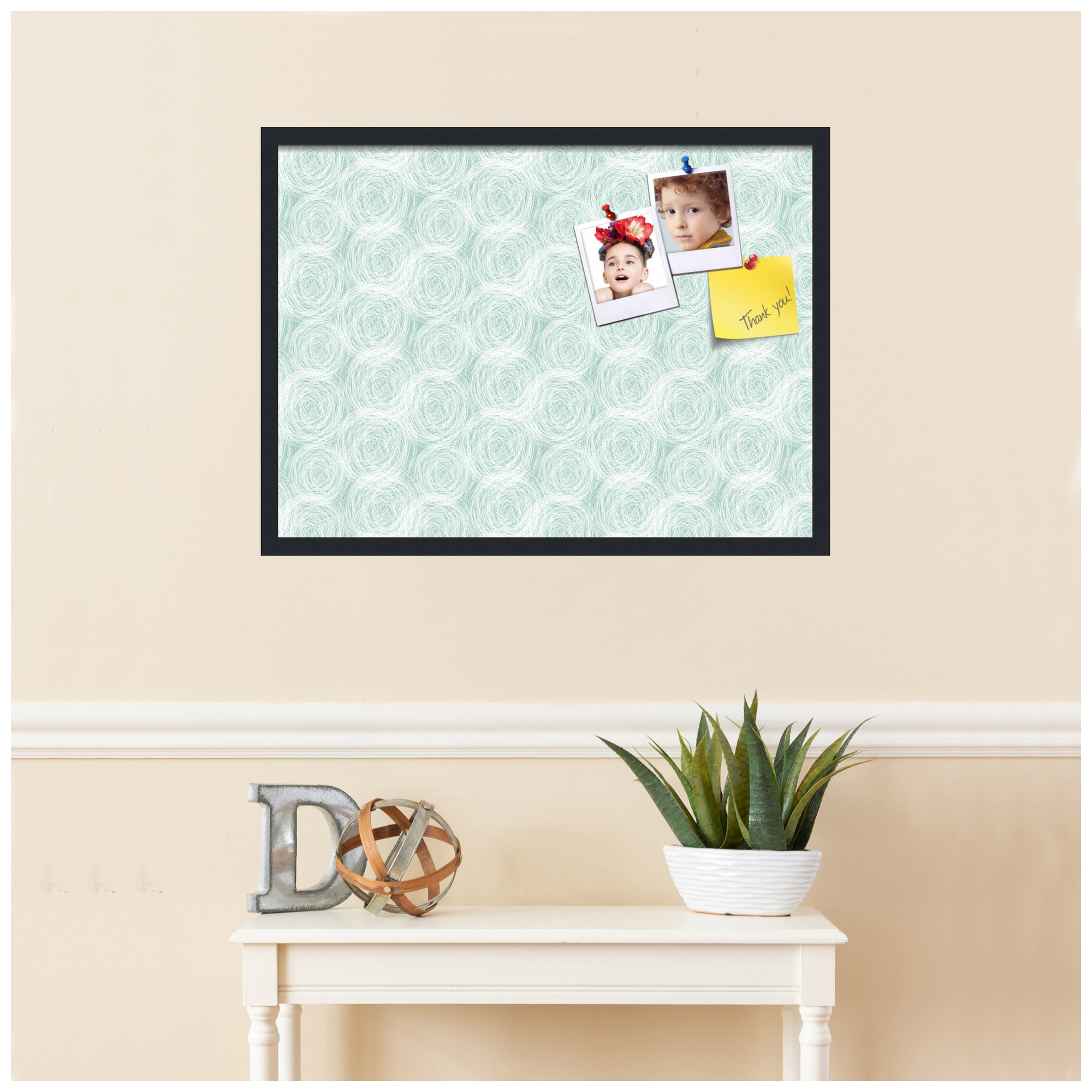 PinPix ArtToFrames 28x20 Custom Cork Bulletin Board    Poster Board Has a Fabric Style Canvas Finish, Framed in Satin Black (PinPix-1926)