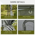 thumbnail image 5 of GVN Patio Garden Pergola, Pergola Canopy,10' x 10' Double Roof Outdoor Gazebo Canopy Shelter with Netting, Gray, 5 of 11