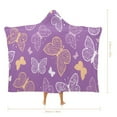 ANYWAY.GO Arctic velvet Hooded Blanket Night Butterflies Pattern Hooded