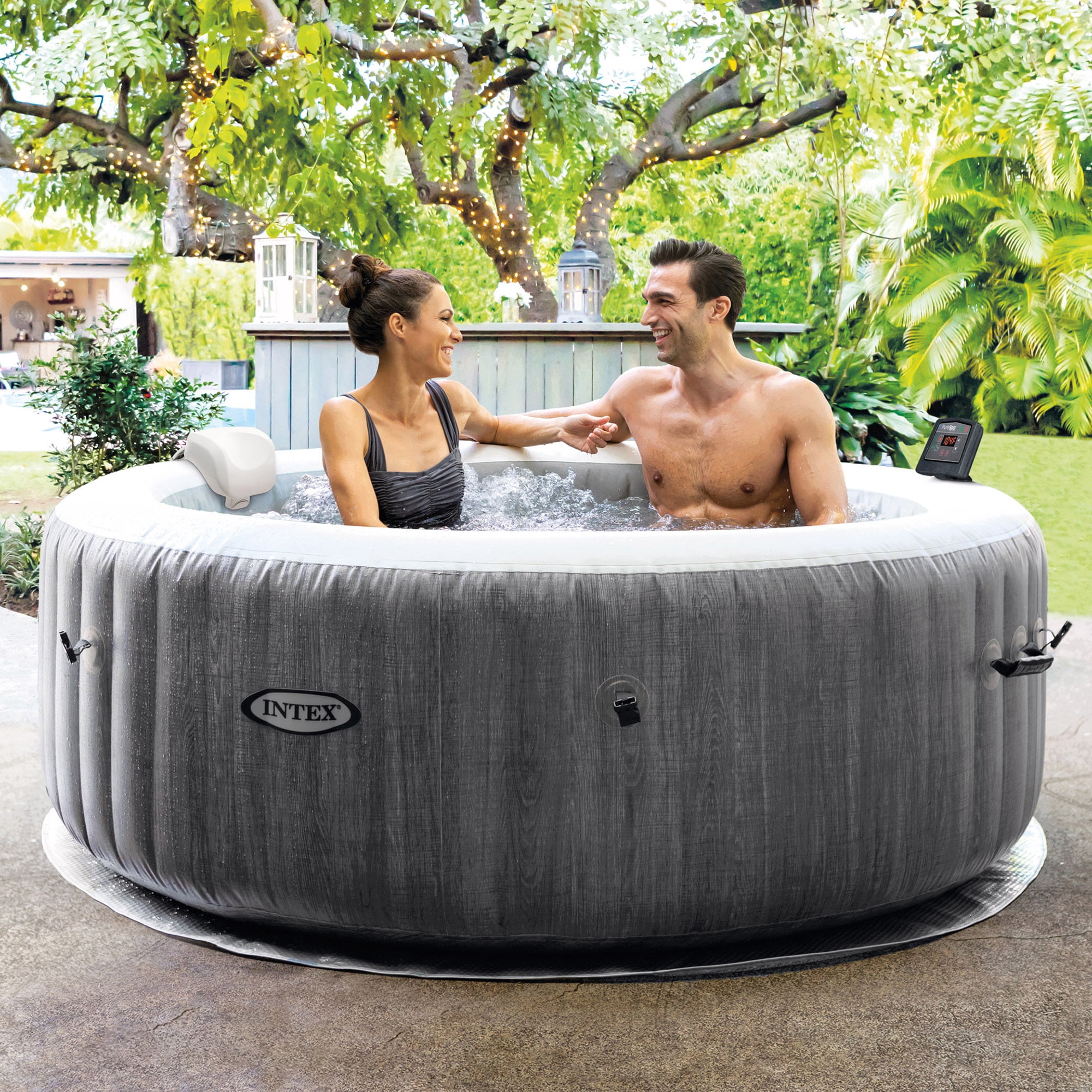 Intex PureSpa Plus Greywood Inflatable Hot Tub Bubble Jet Spa, 77 x 28 -  Walmart.com