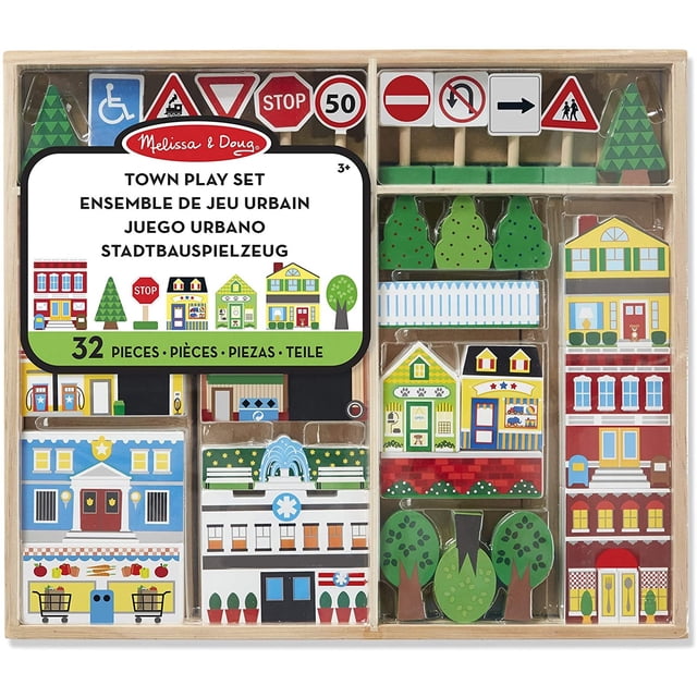 Melissa & Doug Set de juego urbano en madera 32 pza Melissa & Doug 545646