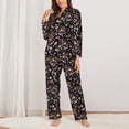 thumbnail image 2 of Balery Daisies Flowers Conjunto de Pijama con Estampado para Mujer, Conjunto de Dos Piezas con Manga Larga, Ropa de Dormir Suave con Bolsillos, Pijamas Cómodos-XX-Large, 2 of 7