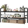 thumbnail image 1 of Organizador Debajo del Fregadero Extensible, Ajustable en Altura y Longitud de Acero Al Carbono, Estante de 2 Niveles con 8 Paneles para Cocina y Baño, 1 of 7