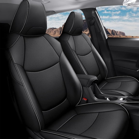 DIKSOAKR Custom Fit for Toyota Corolla LE 2023 2024 2025 2026 Faux Leather Car Seat Covers Full Set Compatible Airbag Car Seat Protector (Black,5 Seats)