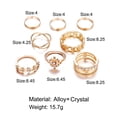 thumbnail image 3 of TopLLC Rings 8PCS And Personalized Flower Chain Inlaid Rhinestone Set Popular ring, 3 of 7