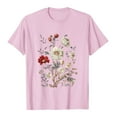 thumbnail image 4 of Womens Summer T-Shirts Daisy Printed Short Sleeve Tee Scooped Neck T Shirts Loose Fitted Tunic Blouses Pullover Sweater Blouses Baggy Boho Dressy Shirts Going Out Outfits, 4 of 4